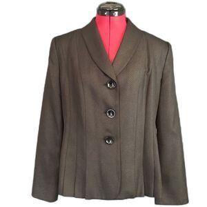 Le Suit Blazer Women’s Size 12 Black Long Sleeve Button Front Classic